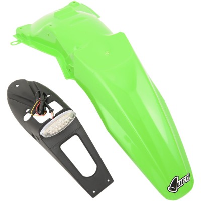 Aripă spate enduro cu lumină LED KAWASAKI KLX450R KX-GREEN UFO PLAST KA03791#026 Aripă spate enduro cu lumină LED KAWASAKI KLX450R KX-GREEN UFO PLAST KA03791#026
